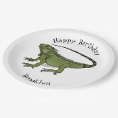 イグアナ漫画イラストレーション ペーパープレート (アングル)