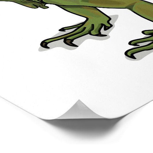 イグアナ漫画イラストレーション ポスター (角)