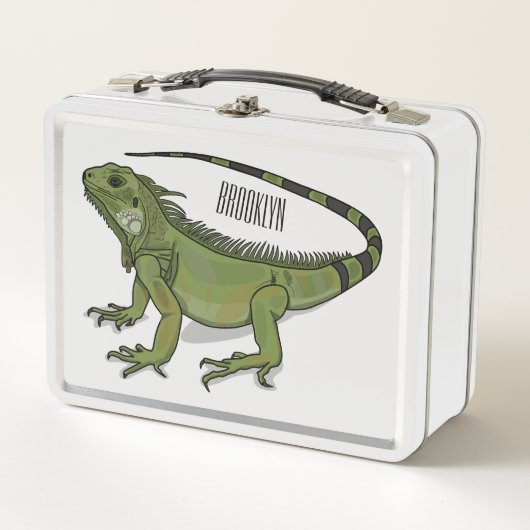イグアナ漫画イラストレーション メタルランチボックス (正面)