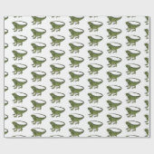 イグアナ漫画イラストレーション ラッピングペーパー (フラット)