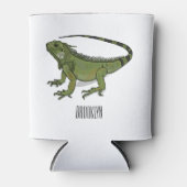 イグアナ漫画イラストレーション 缶クーラー (正面)