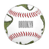 イグアナ漫画イラストレーション 野球ボール (裏面)