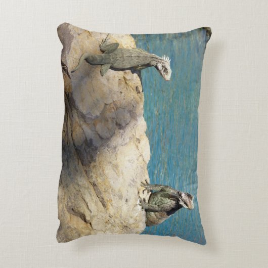 イグアナ熱帯野生動物写真ペア アクセントクッション (裏面(縦))