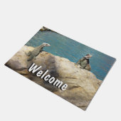 イグアナ熱帯野生動物写真ペア ドアマット (アングル)