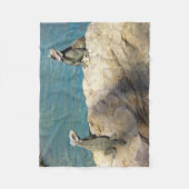 イグアナ熱帯野生動物写真ペア フリースブランケット (正面)