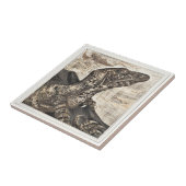 イグアナ爬虫性オランダビクトリアンアート タイル (側面)