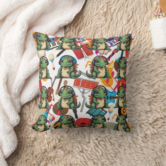 イグアナ聞は音楽に興味がある クッション (ブランケット)