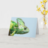 イグアナ誕生日カード カード (黄色い花)
