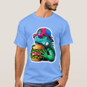 イグアナ食べ物チーズバーガー7 Tシャツ (正面)