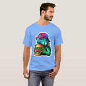 イグアナ食べ物チーズバーガー7 Tシャツ (正面フル)