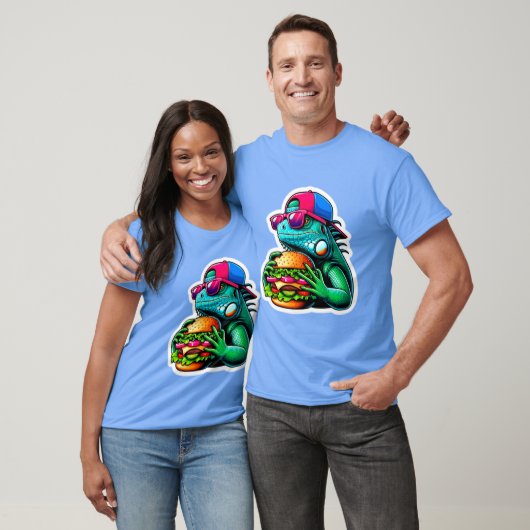 イグアナ食べ物チーズバーガー7 Tシャツ (ユニセックス)