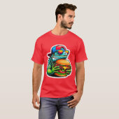 イグアナ食べ物チーズバーガー8 Tシャツ (正面フル)