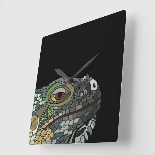 イグアナ スクエア壁時計 (傾斜)