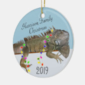 イグアナ ファミリーフォト クリスマス オーナメント (左)