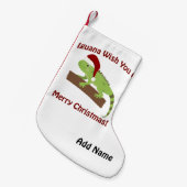 イグアナ、聖降誕祭お目出とう スモールクリスマスストッキング (正面 (吊り時))