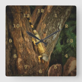 イグアナBucerias 1069 スクエア壁時計 (正面)