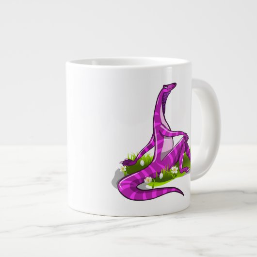 イグアノドンが自然美しい。 ジャンボコーヒーマグカップ (正面右)