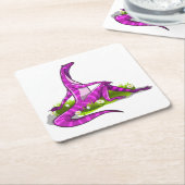 イグアノドンが自然美しい。 スクエアペーパーコースター (アングル)