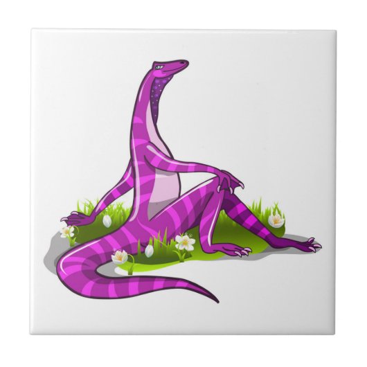 イグアノドンが自然美しい。 タイル (正面)