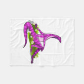 イグアノドンが自然美しい。 フリースブランケット (正面(横))