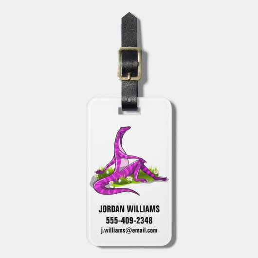 イグアノドンが自然美しい。 ラゲッジタグ (正面縦)