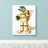 イグアノドンは宇宙服を着た。 キャンバスプリント (インサイチュ (ウッドフロア))