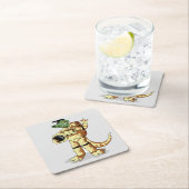 イグアノドンは宇宙服を着た。 スクエアペーパーコースター (インサイチュ)