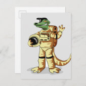 イグアノドンは宇宙服を着た。 ポストカード (正面/裏面)