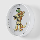 イグアノドンは宇宙服を着た。 壁時計 (傾斜)