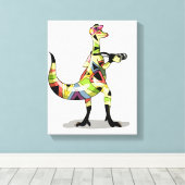 イグアノドン写真家のイラストレーション。 キャンバスプリント (インサイチュ (ウッドフロア))