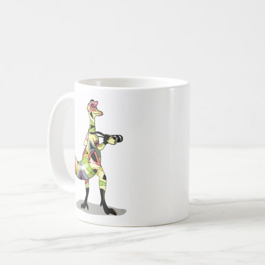 イグアノドン写真家のイラストレーション。 コーヒーマグカップ (正面左)