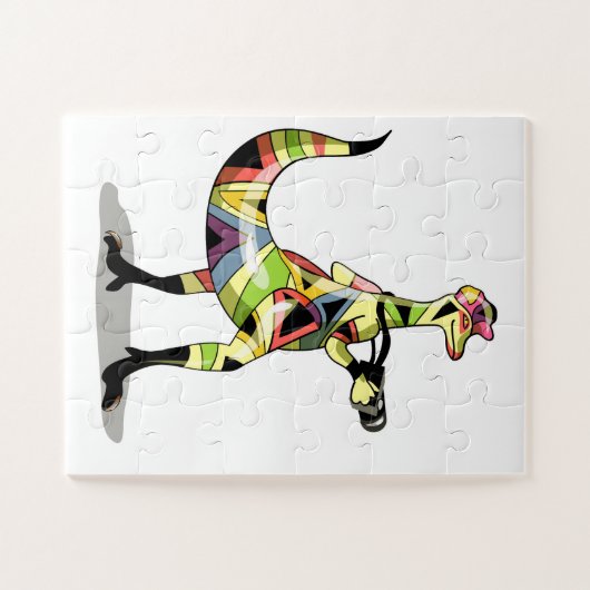 イグアノドン写真家のイラストレーション。 ジグソーパズル (横)