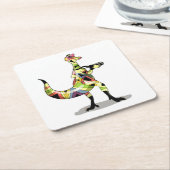 イグアノドン写真家のイラストレーション。 スクエアペーパーコースター (アングル)