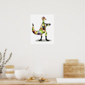 イグアノドン写真家のイラストレーション。 ポスター (キッチン)