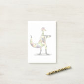 イグアノドン写真家のイラストレーション。 ポストイット (デスク上)