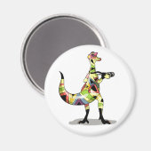 イグアノドン写真家のイラストレーション。 マグネット (正面/裏面)