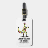 イグアノドン写真家のイラストレーション。 ラゲッジタグ (正面縦)