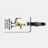 イグアノドン写真家のイラストレーション。 ラゲッジタグ (裏面横)