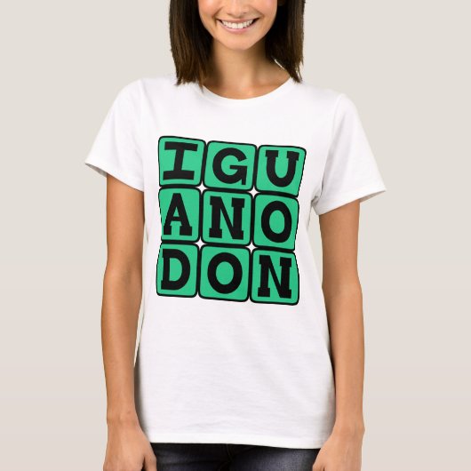 イグアノドン、鳥脚類の恐竜 Tシャツ (正面)