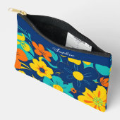 イグサカラフルス開花 – ドーパミンスタイル-レトロ花 アクセサリーポーチ (見開き)