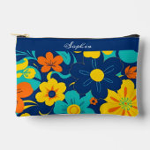 イグサカラフルス開花 – ドーパミンスタイル-レトロ花 アクセサリーポーチ (正面)