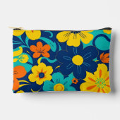 イグサカラフルス開花 – ドーパミンスタイル-レトロ花 アクセサリーポーチ (正面)