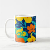 イグサカラフルス開花 – ドーパミンスタイル-レトロ花 コーヒーマグカップ (左)