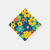 イグサカラフルス開花 – ドーパミンスタイル-レトロ花 スタンダードカクテルナプキン (角)