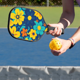 イグサカラフルス開花 – ドーパミンスタイル-レトロ花 ピックルボールラケット