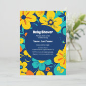 イグサカラフルス開花 – ドーパミンスタイル-レトロ花 招待状 (スタンド正面)