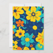 イグサカラフルス開花 – ドーパミンスタイル-レトロ花 招待状 (裏面)