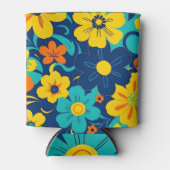 イグサカラフルス開花 – ドーパミンスタイル-レトロ花 缶クーラー (正面)