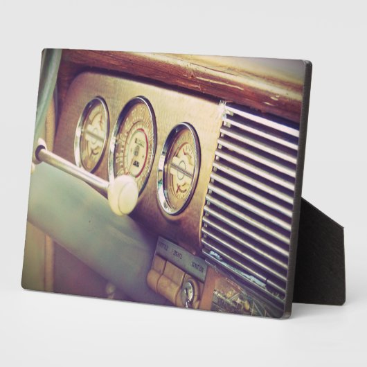 "イグニッション"アンティーク車クラシックのインテリア5x7 フォトプラーク (側面)