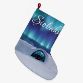 イグパーソナライズされたロ号 ラージクリスマスストッキング (正面 (吊り時))